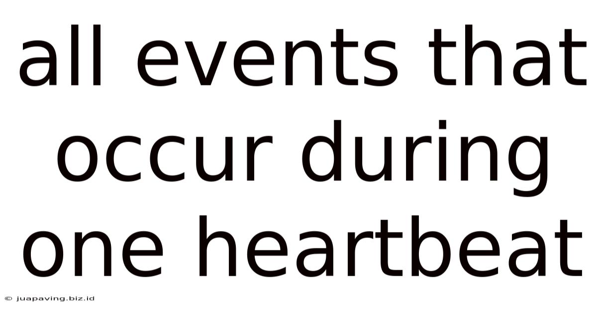 All Events That Occur During One Heartbeat