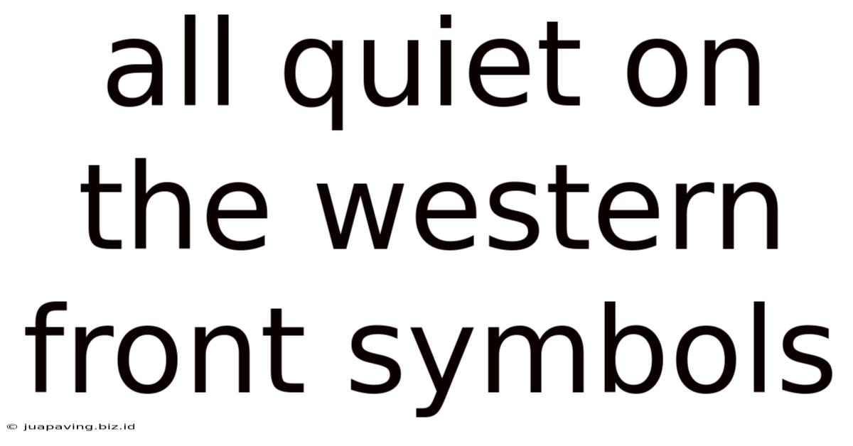 All Quiet On The Western Front Symbols