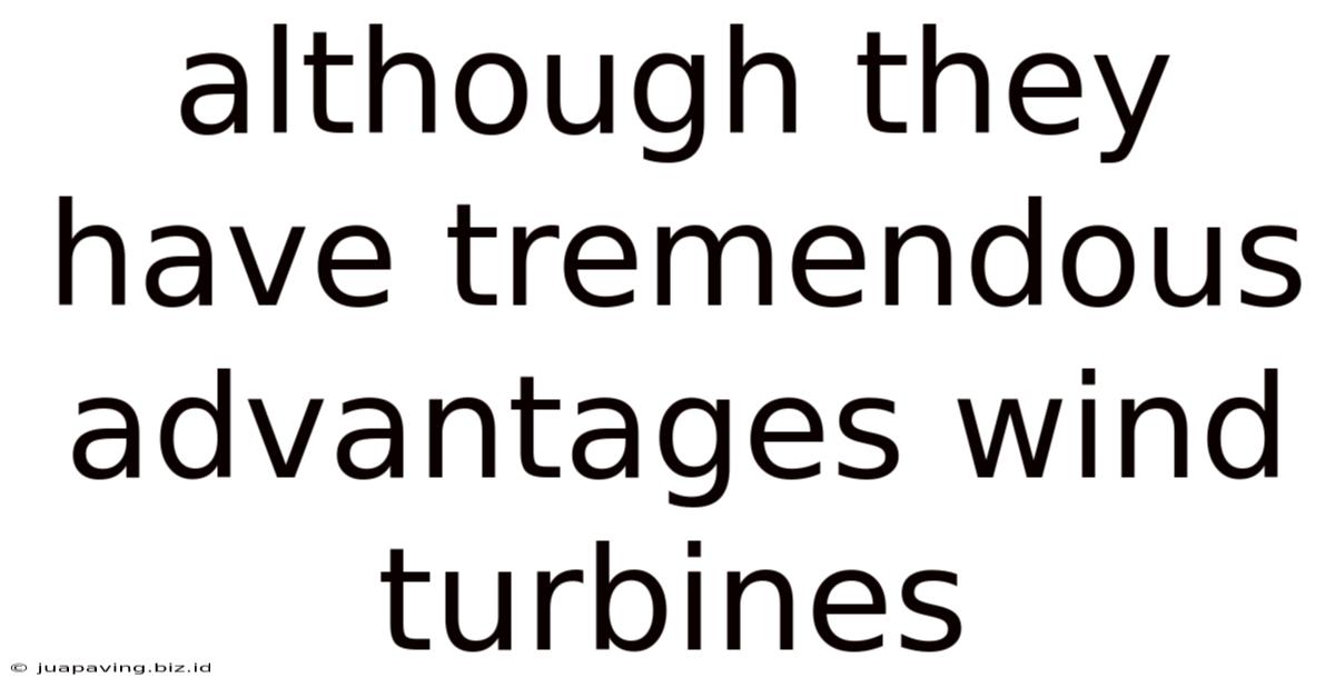 Although They Have Tremendous Advantages Wind Turbines