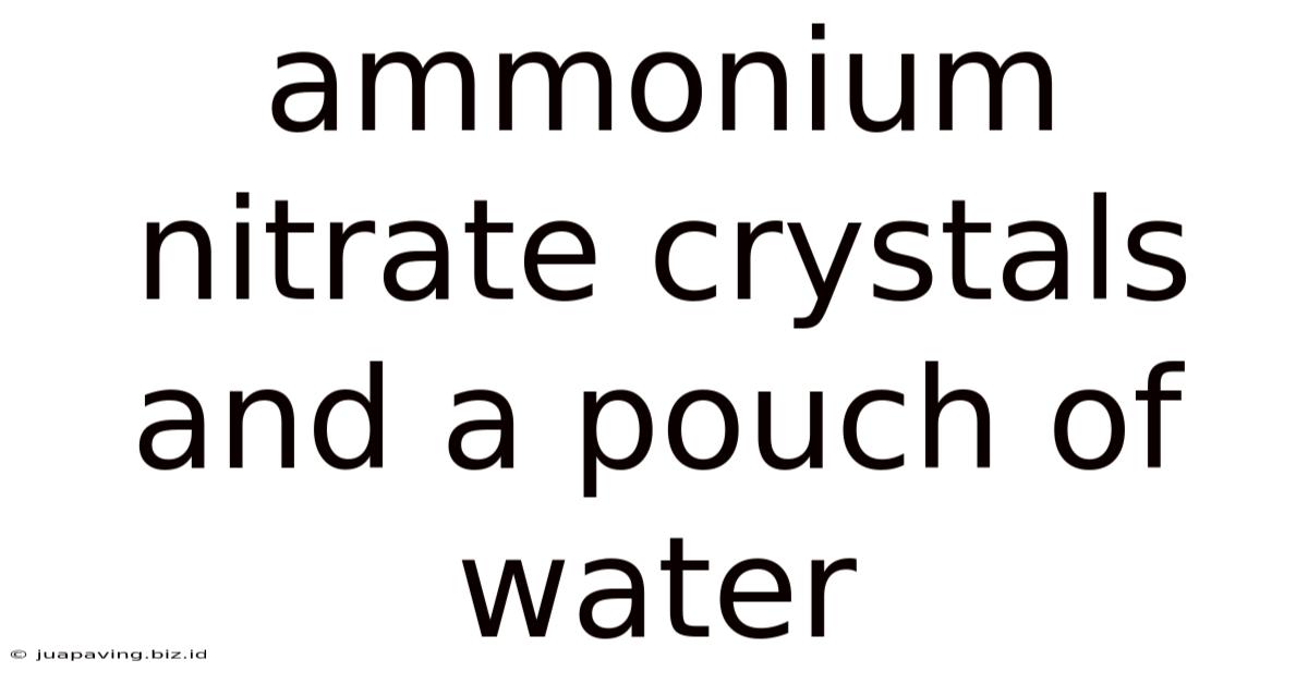 Ammonium Nitrate Crystals And A Pouch Of Water