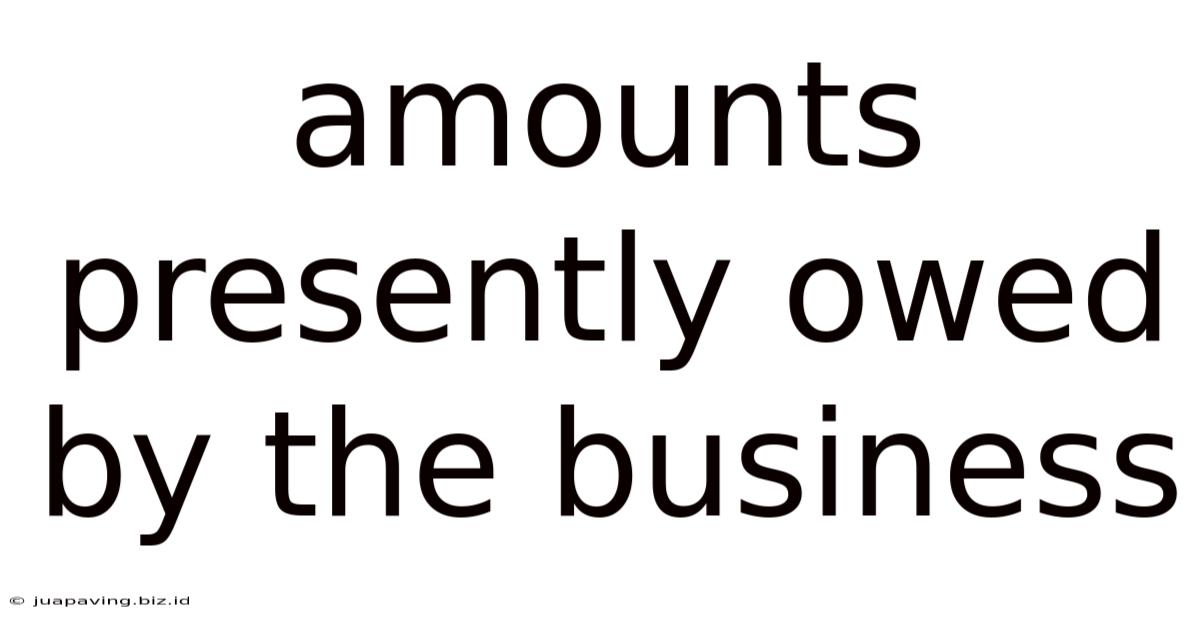 Amounts Presently Owed By The Business