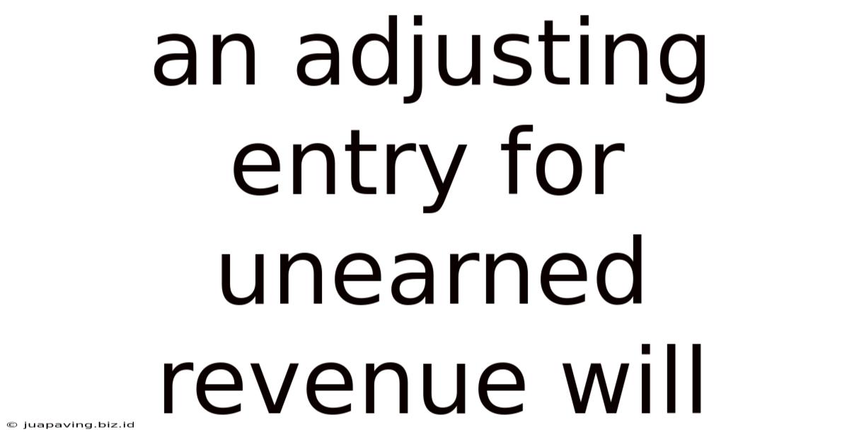 An Adjusting Entry For Unearned Revenue Will