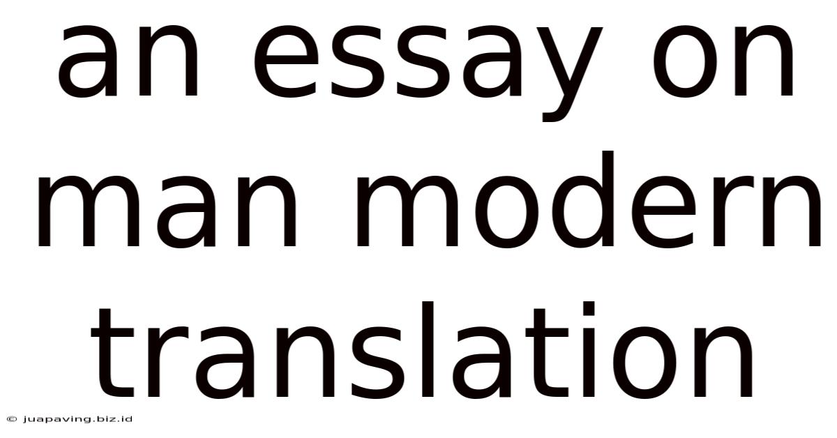 An Essay On Man Modern Translation