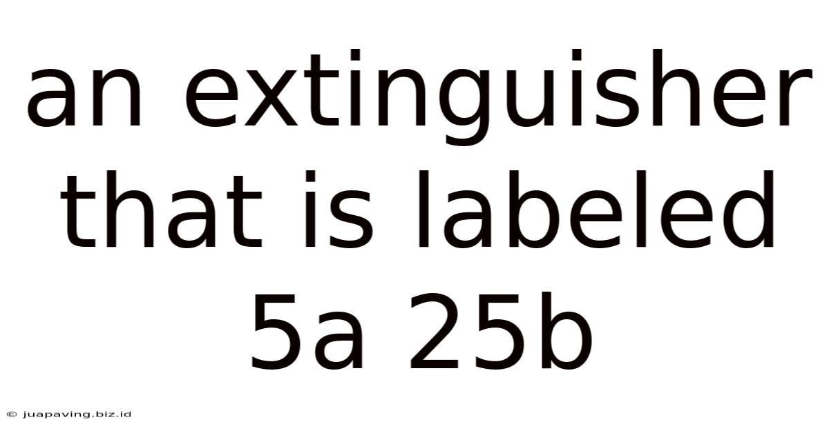 An Extinguisher That Is Labeled 5a 25b