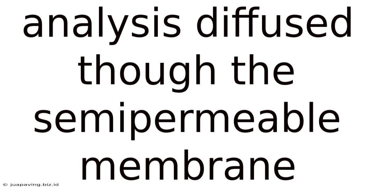Analysis: Diffused Though The Semipermeable Membrane.