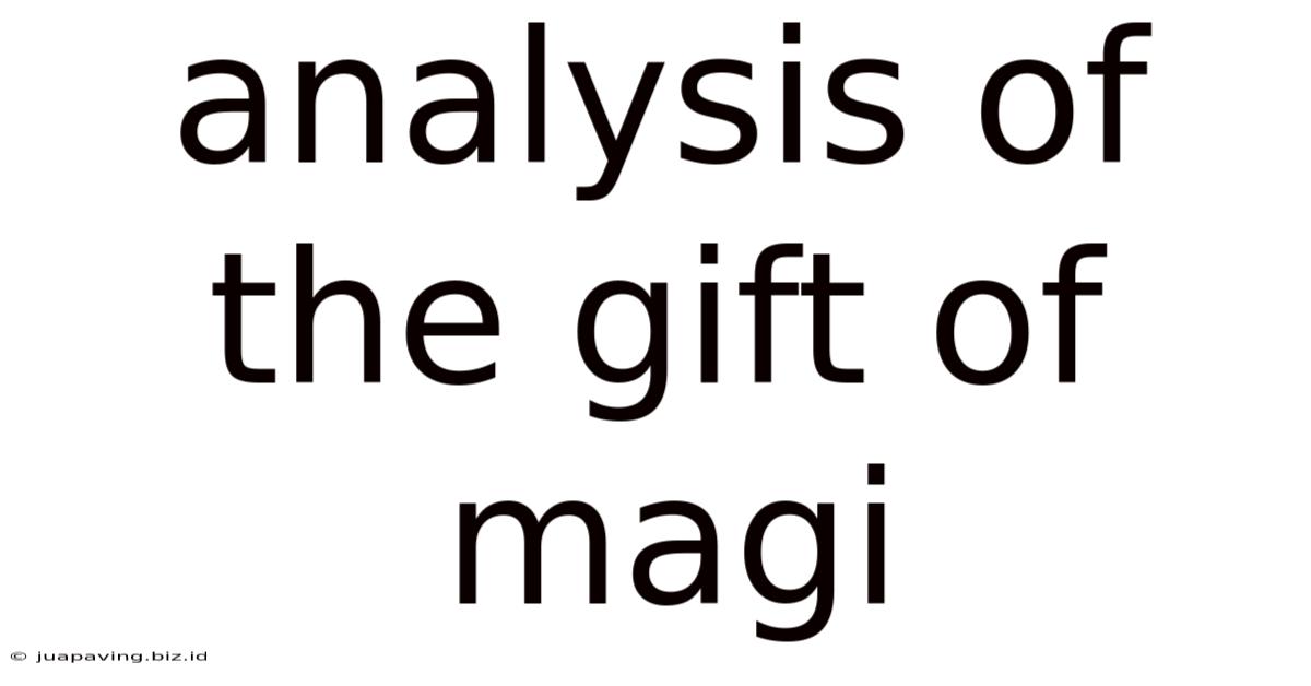 Analysis Of The Gift Of Magi