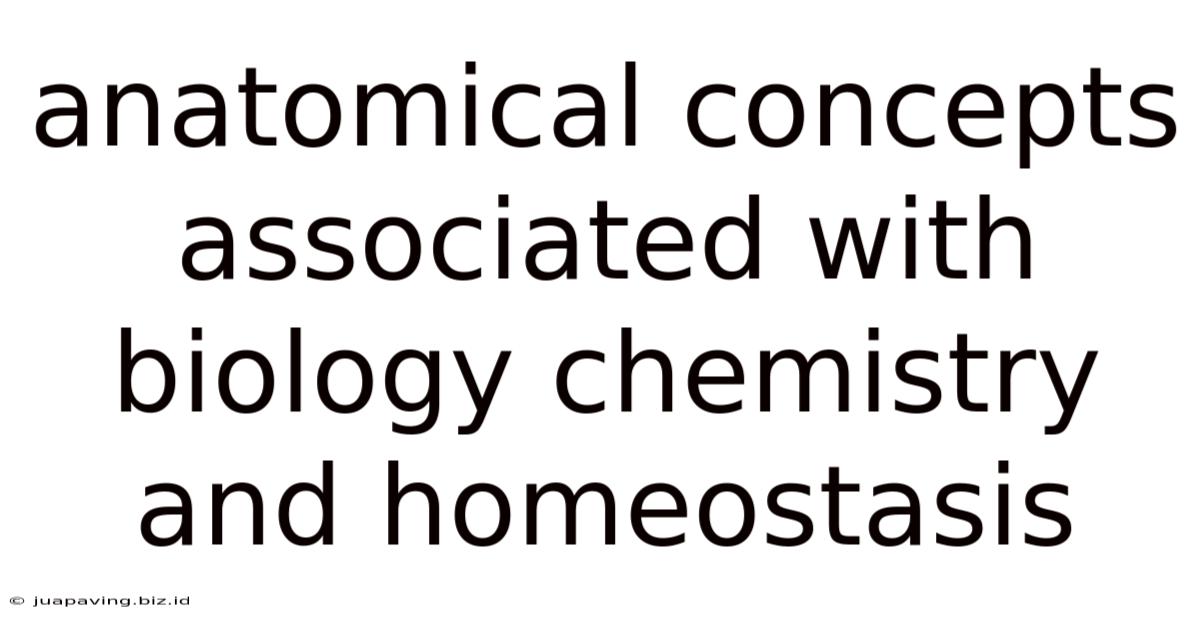 Anatomical Concepts Associated With Biology Chemistry And Homeostasis