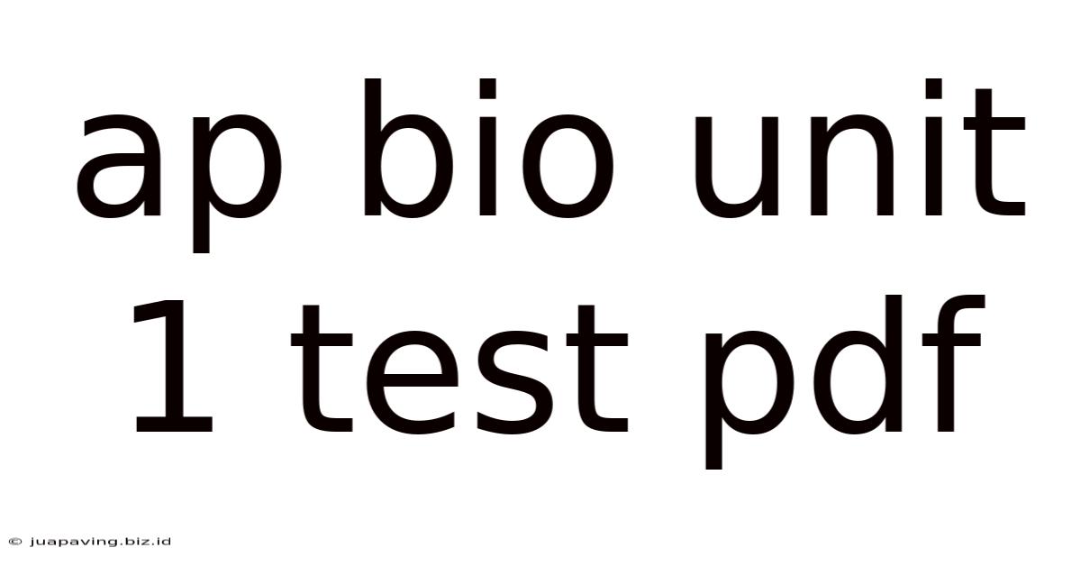 Ap Bio Unit 1 Test Pdf
