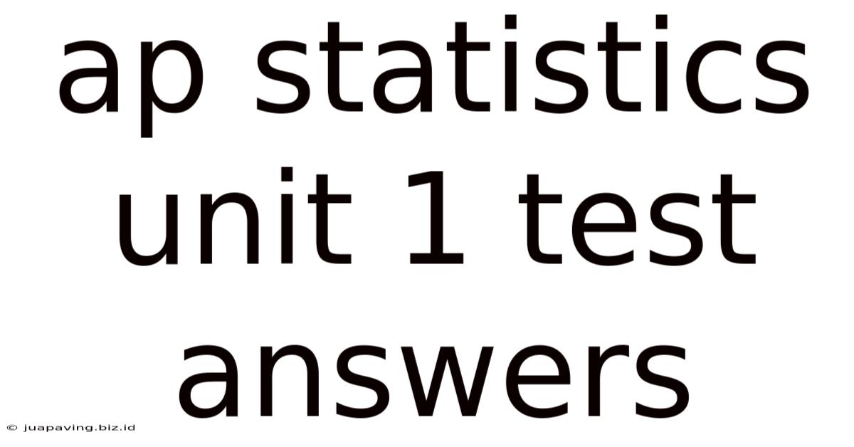 Ap Statistics Unit 1 Test Answers