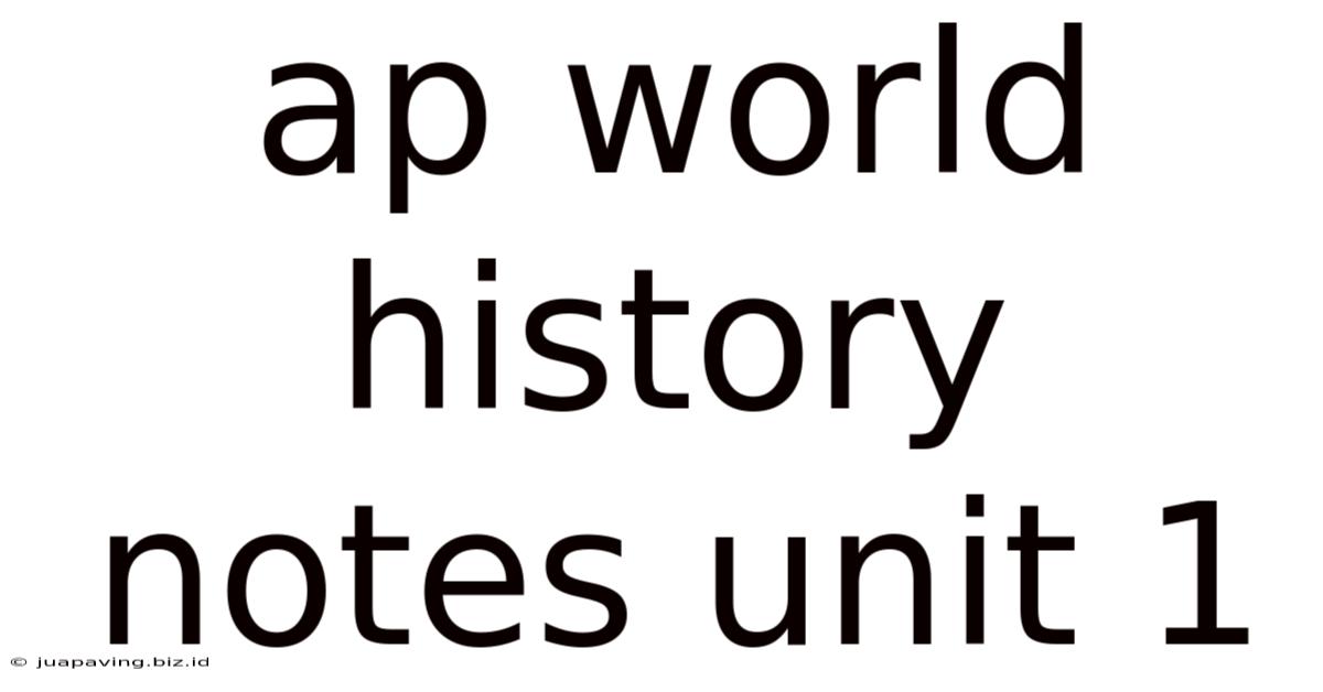 Ap World History Notes Unit 1
