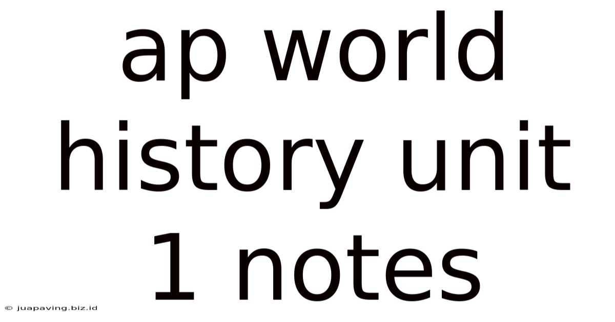Ap World History Unit 1 Notes