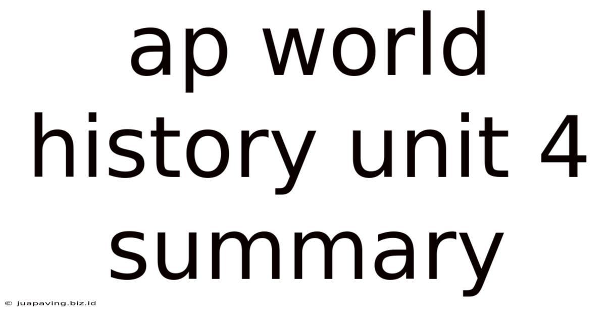 Ap World History Unit 4 Summary