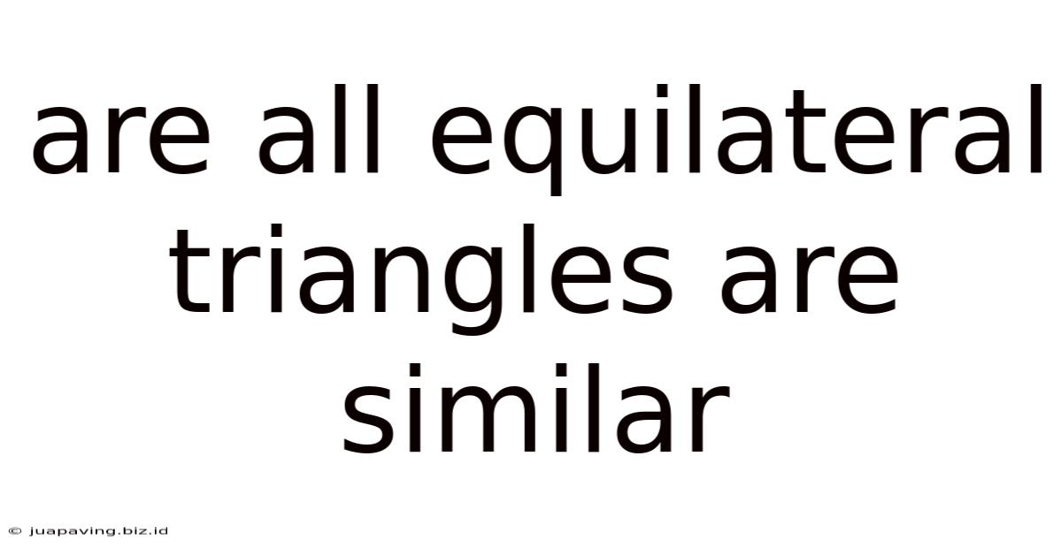 Are All Equilateral Triangles Are Similar