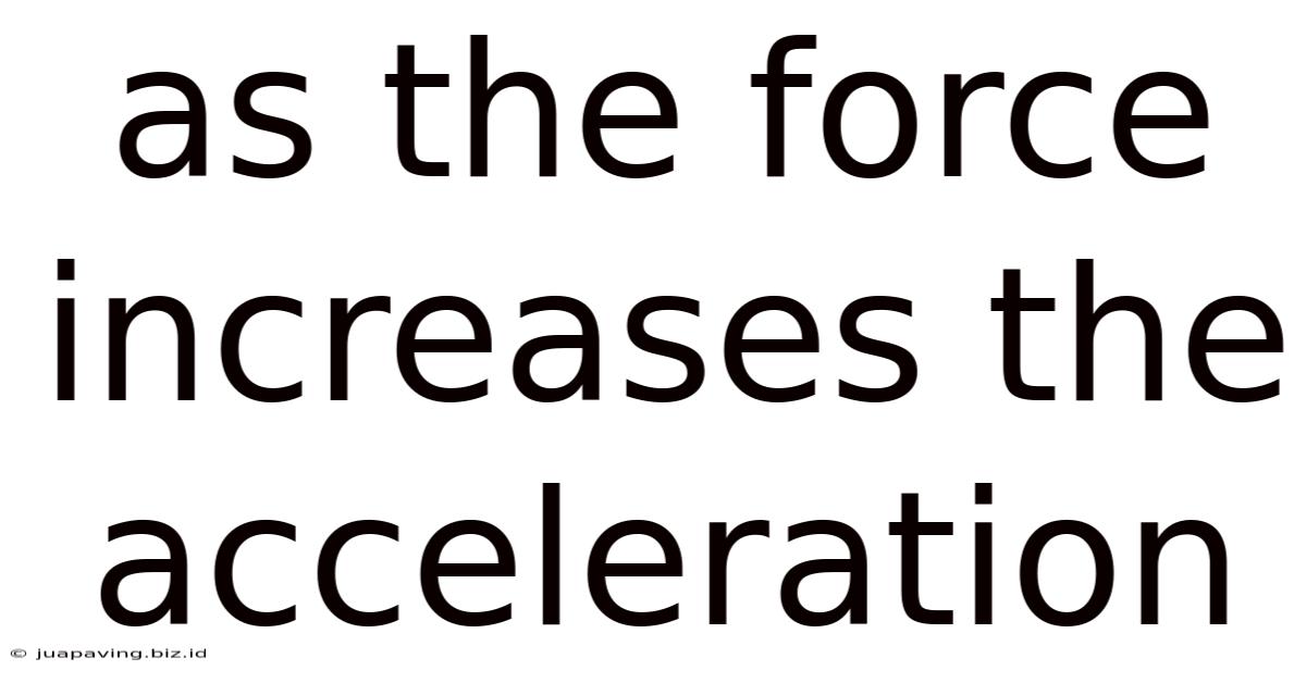 As The Force Increases The Acceleration