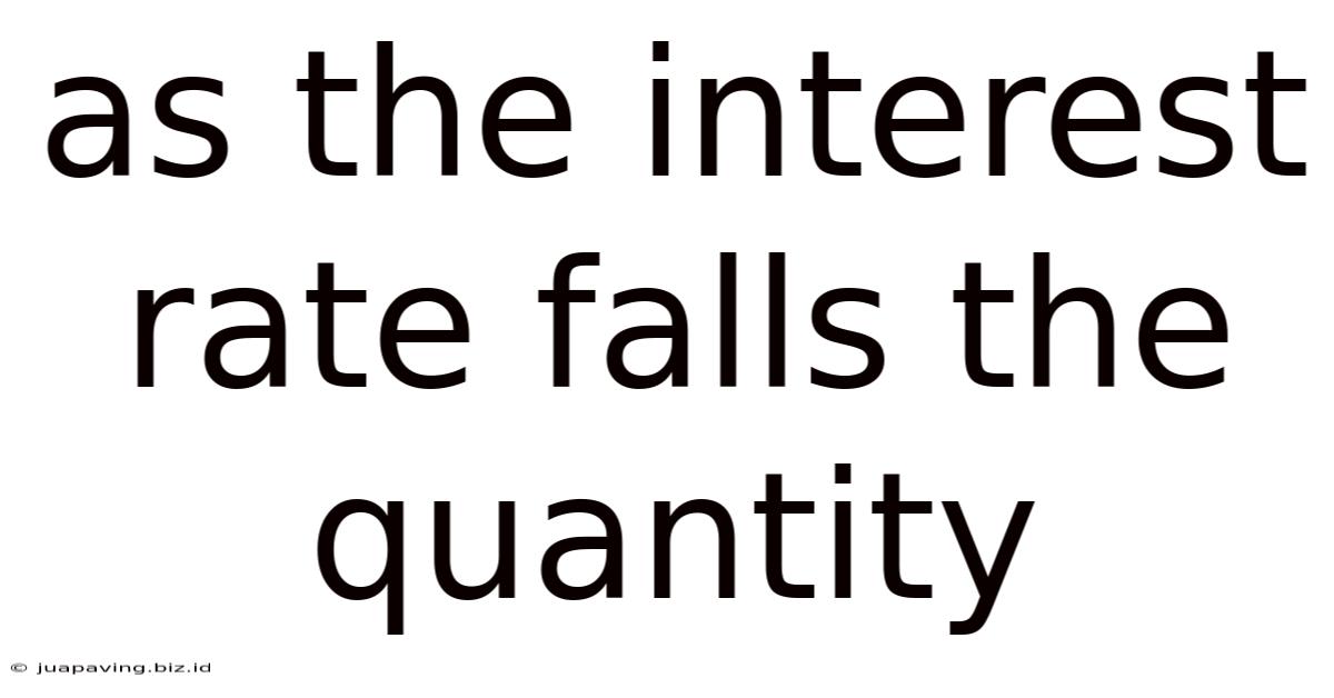As The Interest Rate Falls The Quantity