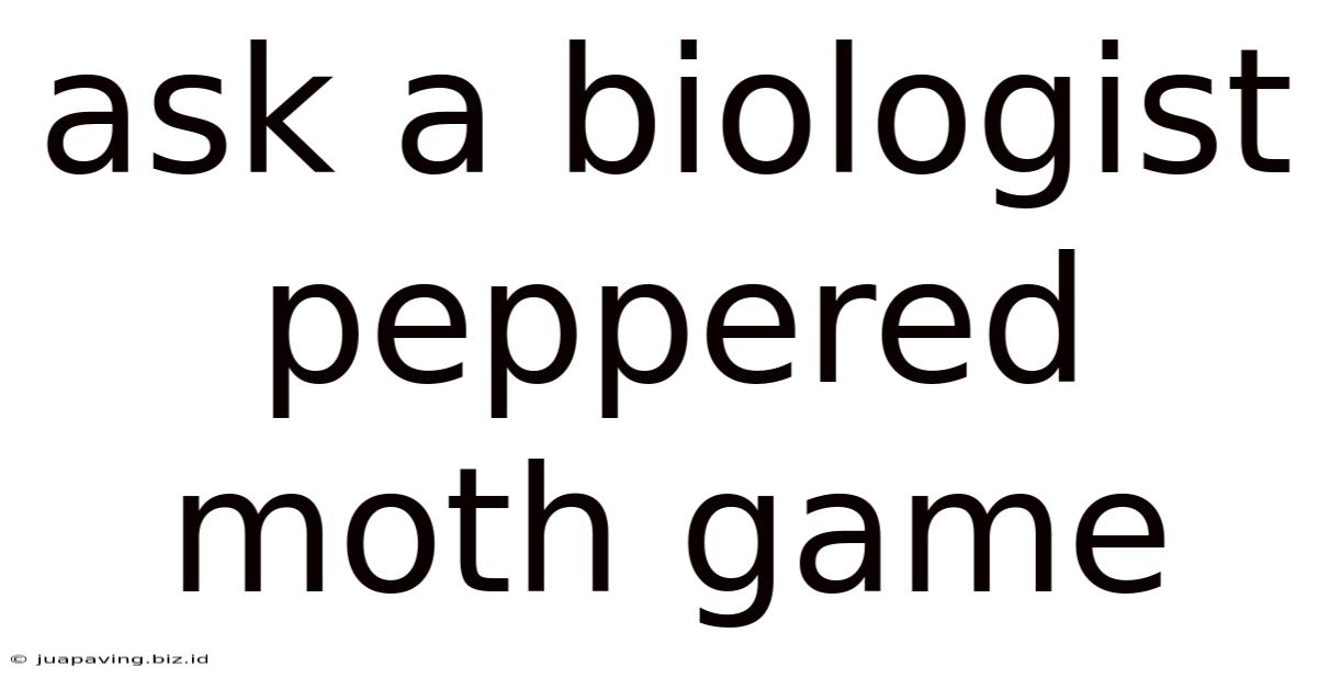 Ask A Biologist Peppered Moth Game