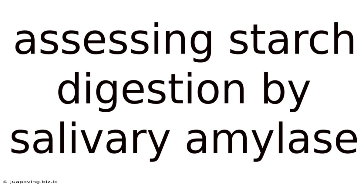 Assessing Starch Digestion By Salivary Amylase