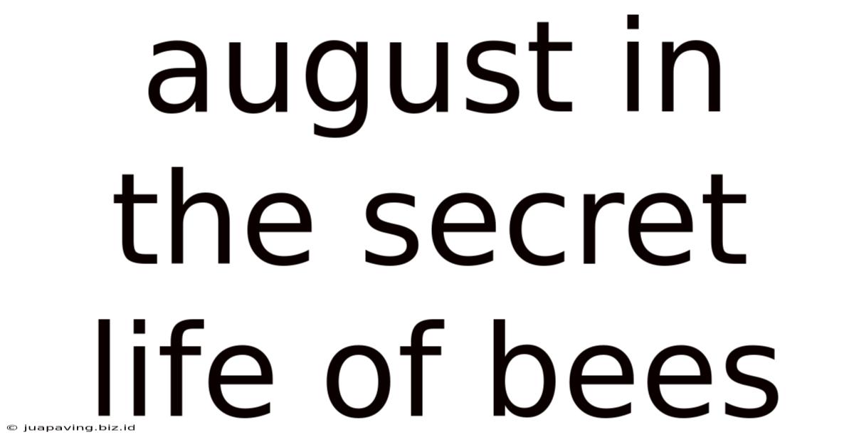 August In The Secret Life Of Bees