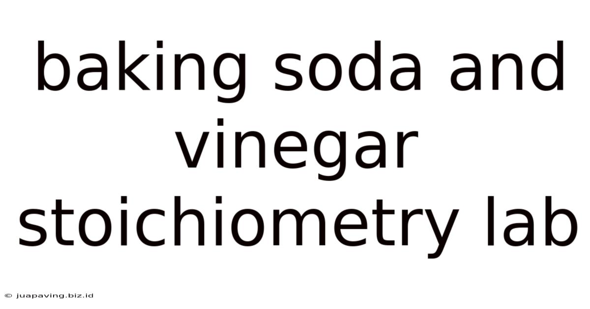 Baking Soda And Vinegar Stoichiometry Lab
