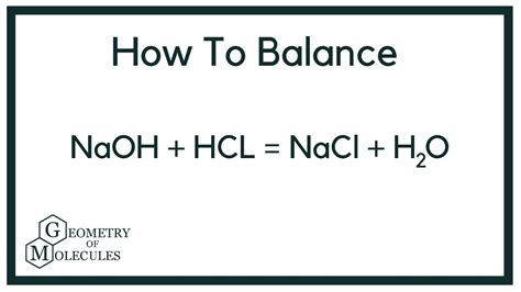 Balanced Equation For Hydrochloric Acid And Sodium Hydroxide