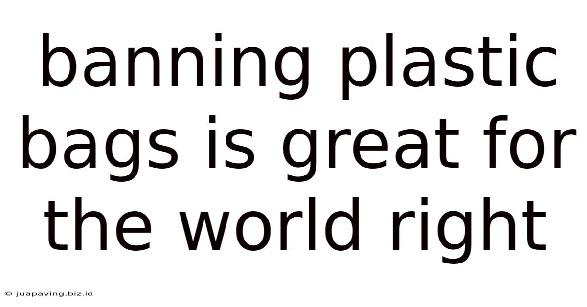 Banning Plastic Bags Is Great For The World Right
