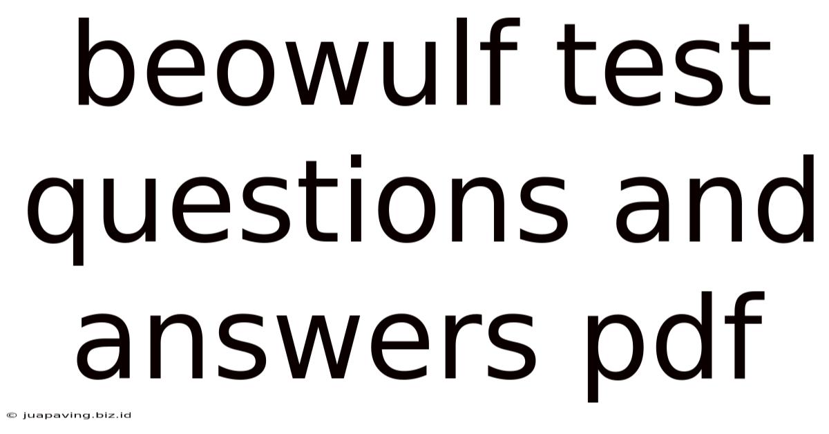 Beowulf Test Questions And Answers Pdf