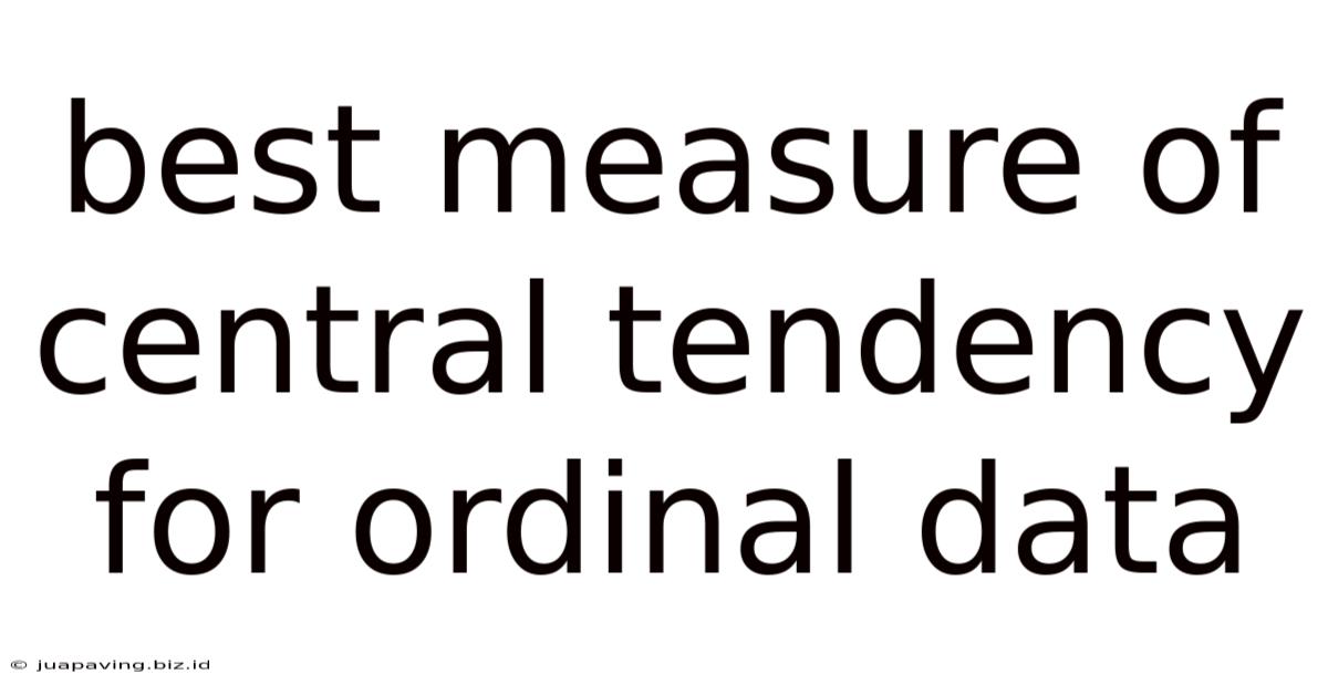 Best Measure Of Central Tendency For Ordinal Data
