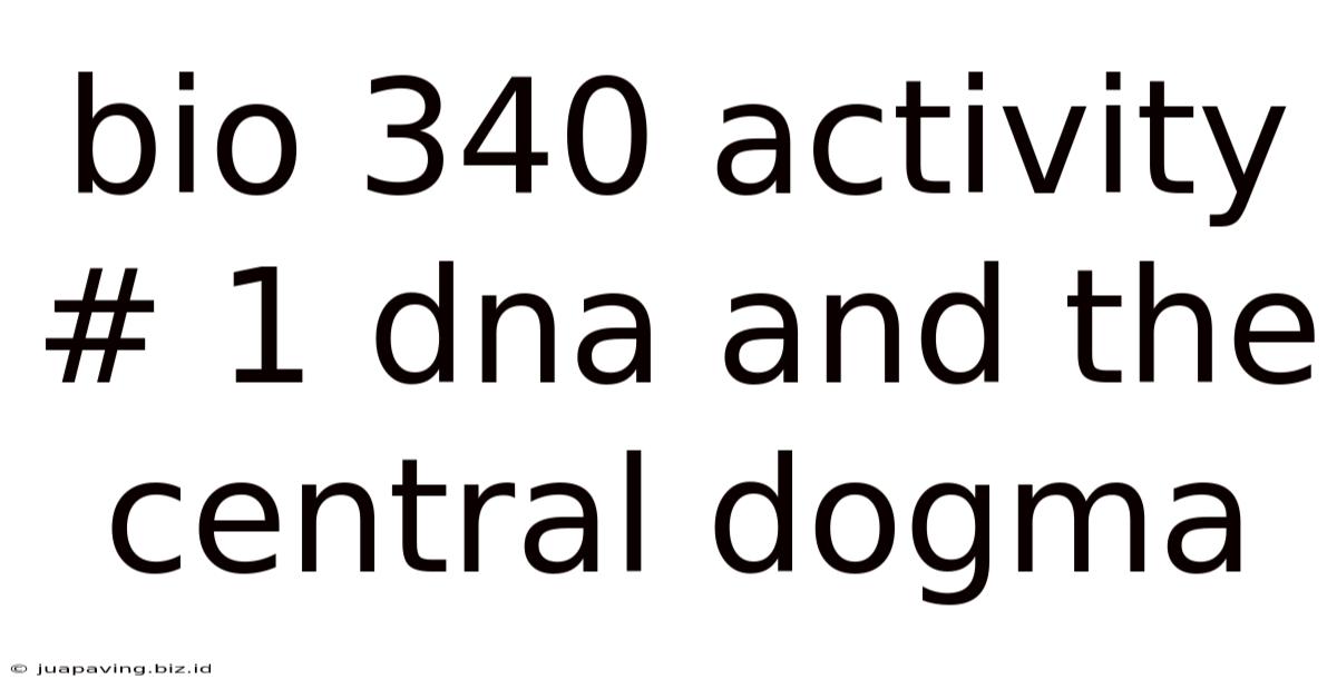Bio 340 Activity # 1 Dna And The Central Dogma