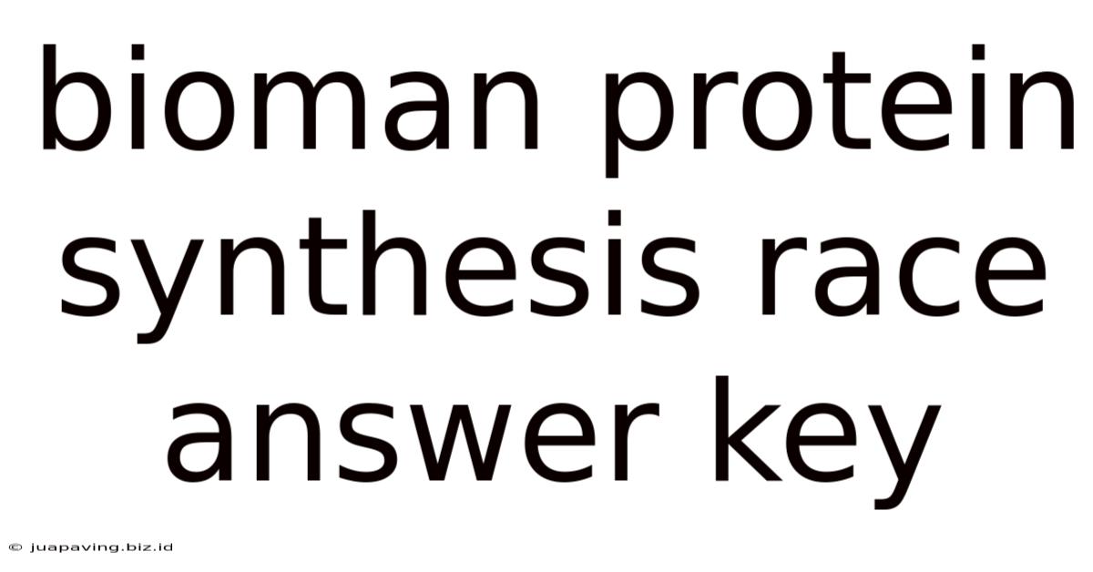 Bioman Protein Synthesis Race Answer Key