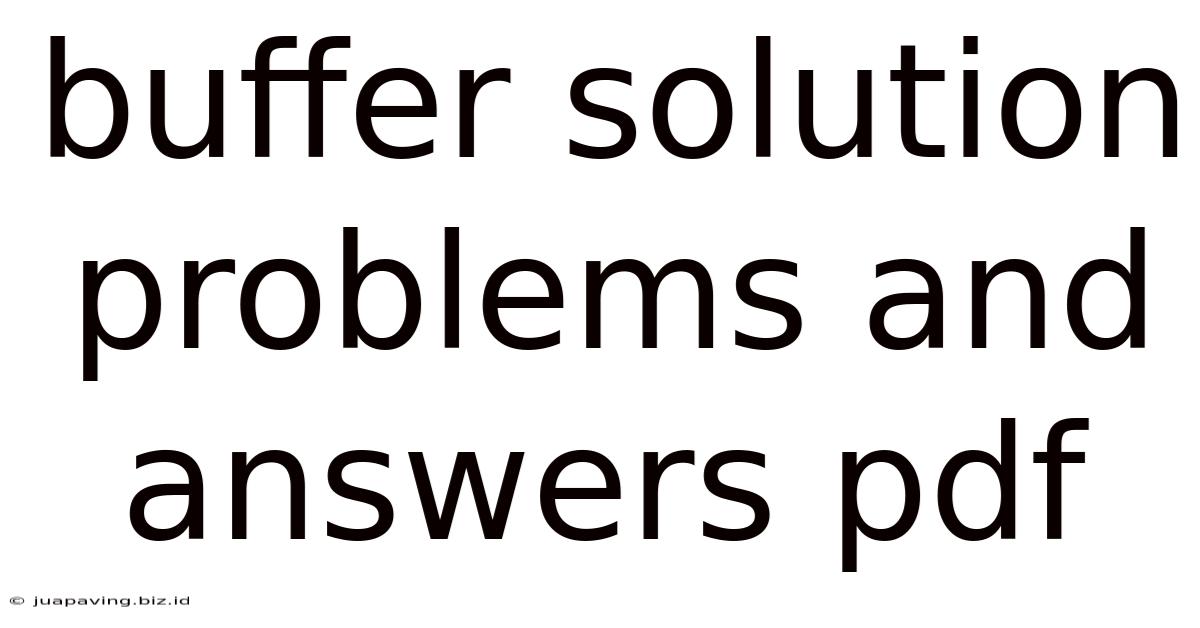 Buffer Solution Problems And Answers Pdf