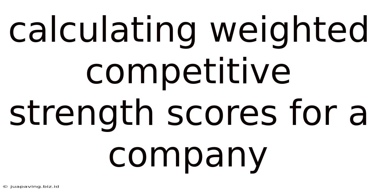 Calculating Weighted Competitive Strength Scores For A Company