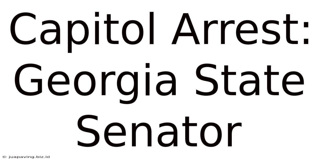 Capitol Arrest: Georgia State Senator