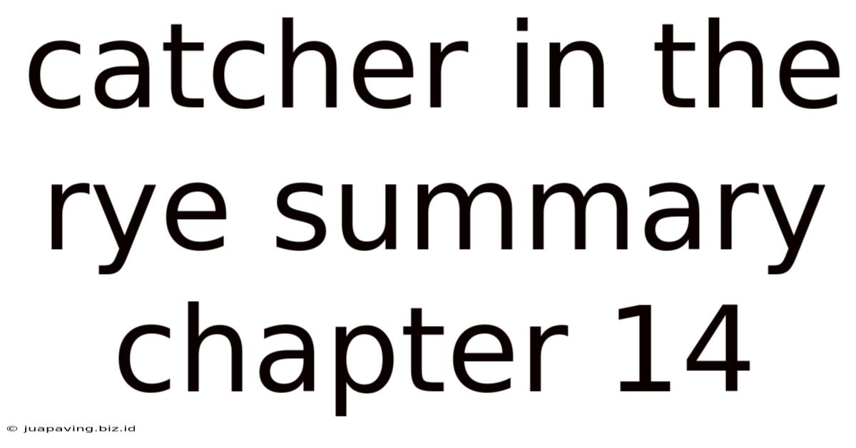Catcher In The Rye Summary Chapter 14
