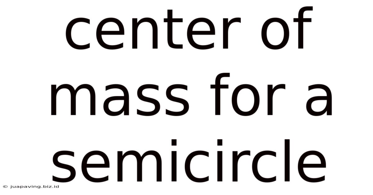 Center Of Mass For A Semicircle