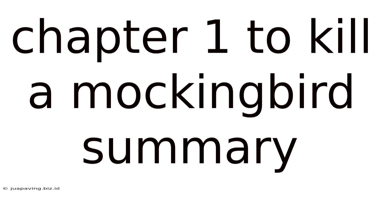 Chapter 1 To Kill A Mockingbird Summary
