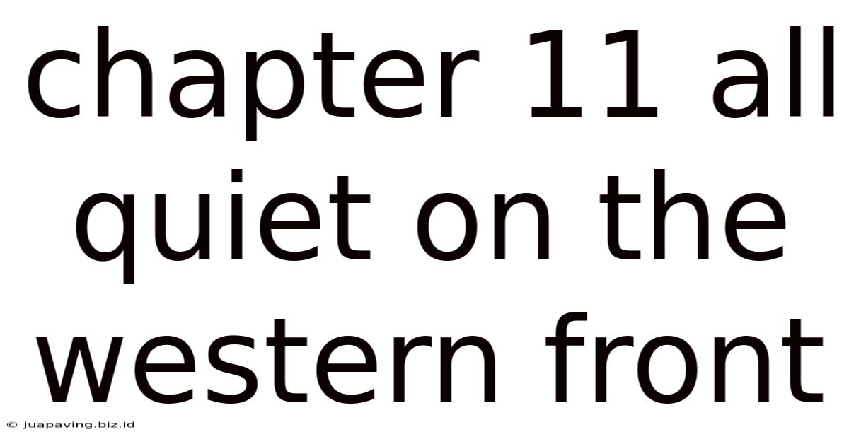 Chapter 11 All Quiet On The Western Front