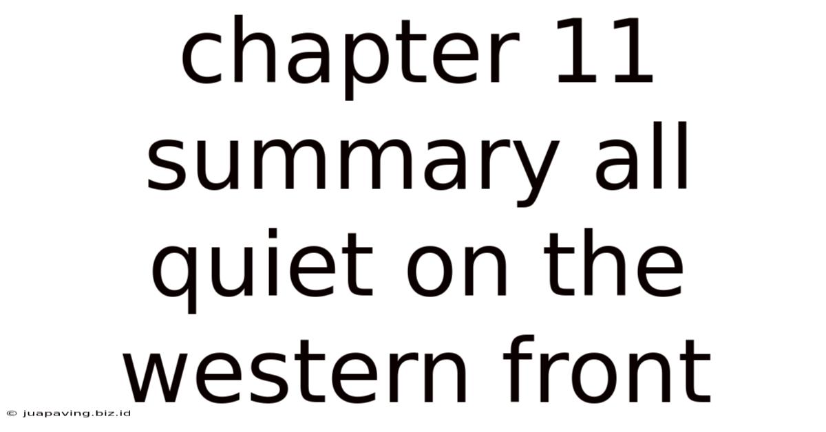 Chapter 11 Summary All Quiet On The Western Front