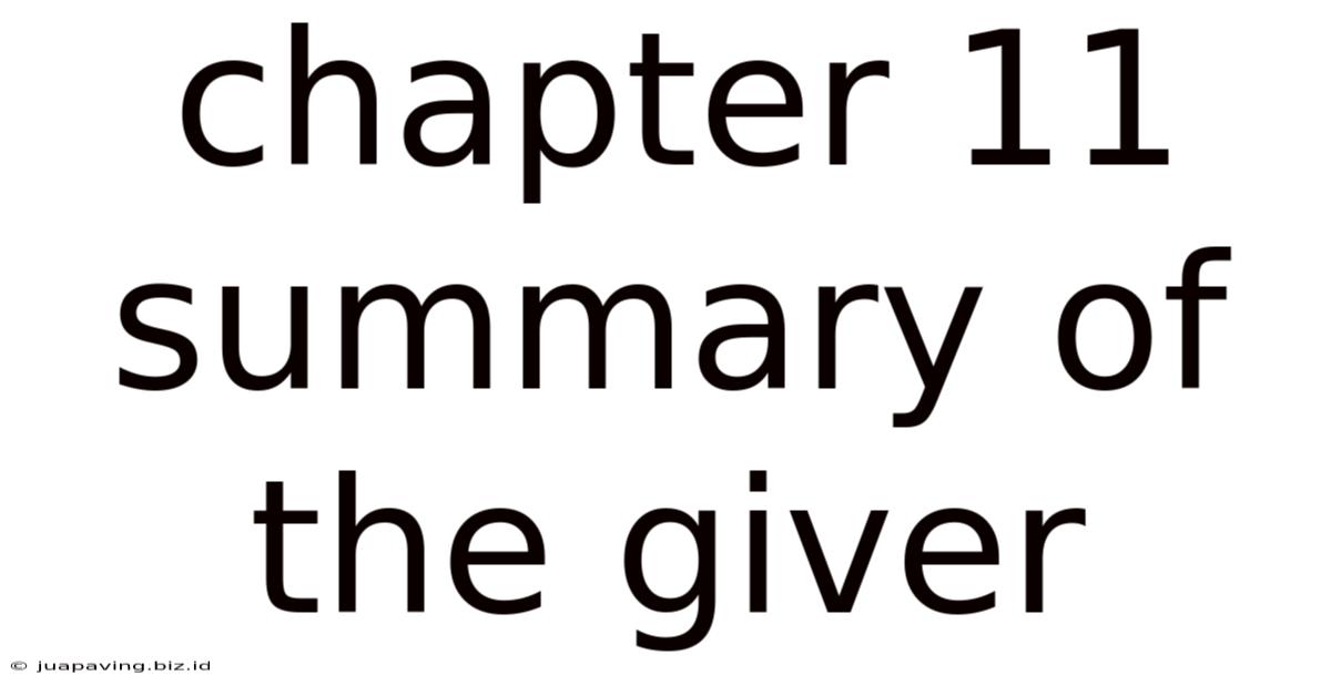 Chapter 11 Summary Of The Giver