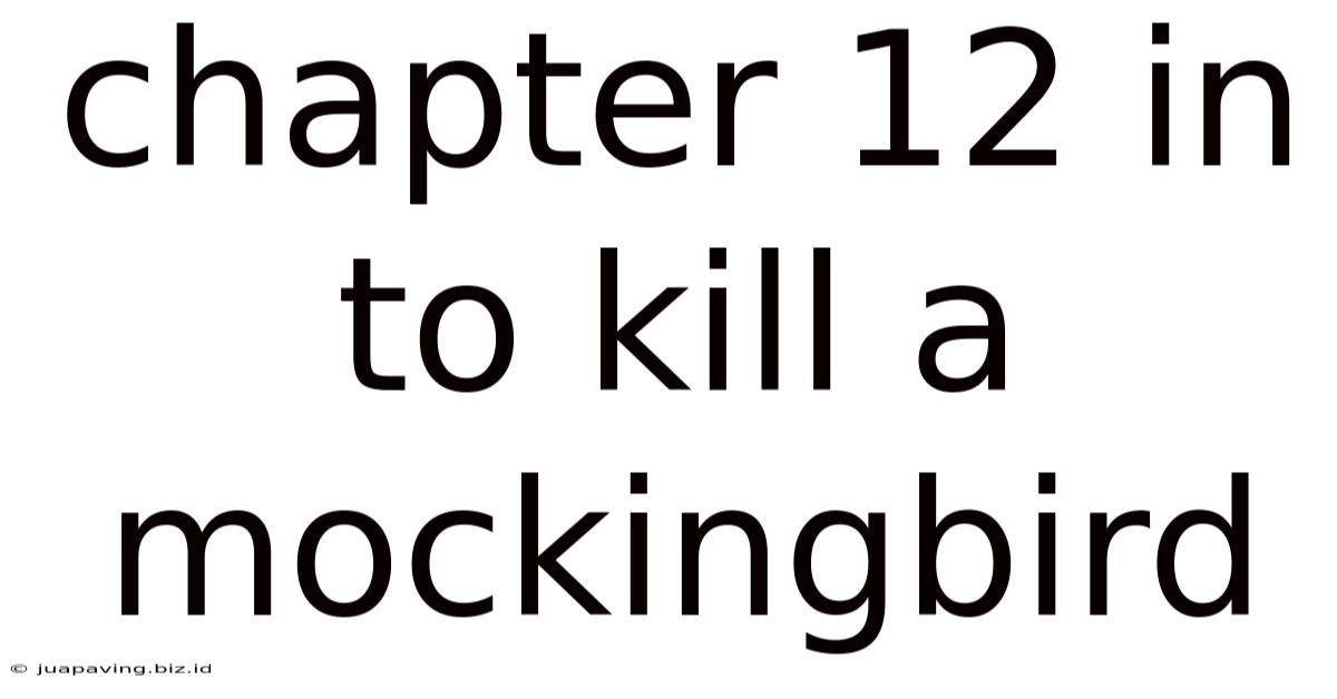 Chapter 12 In To Kill A Mockingbird