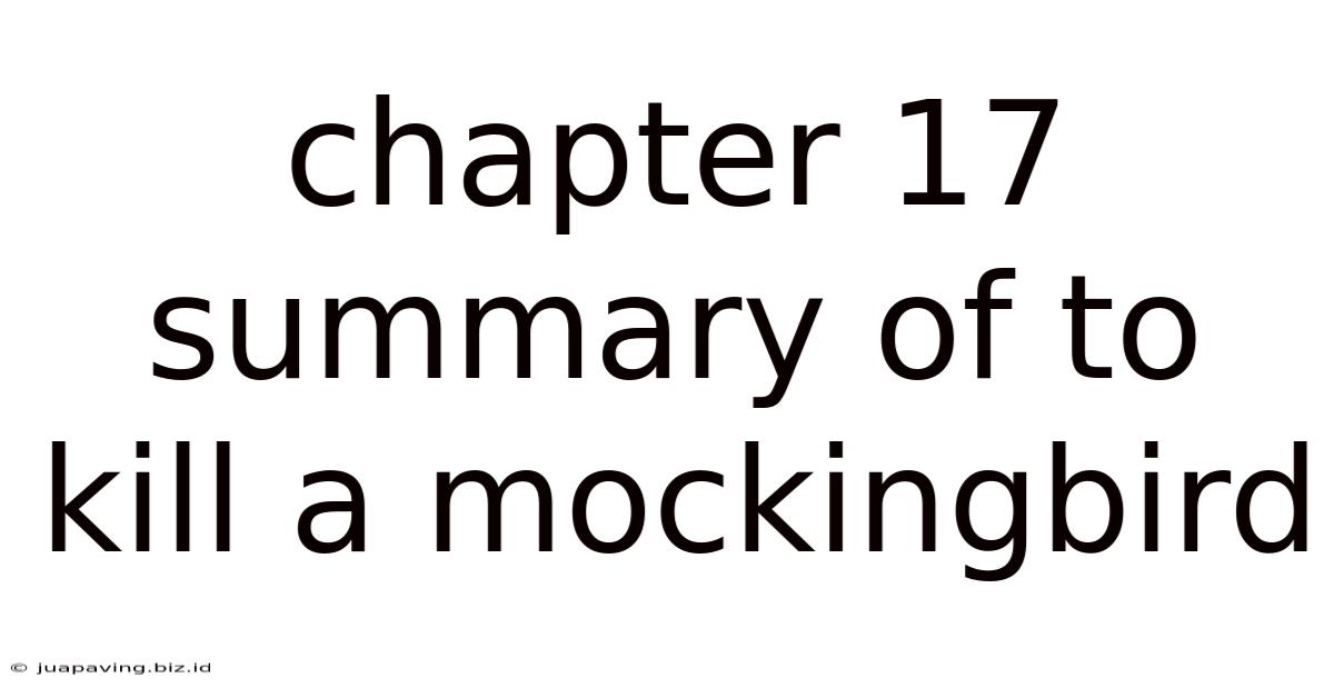 Chapter 17 Summary Of To Kill A Mockingbird