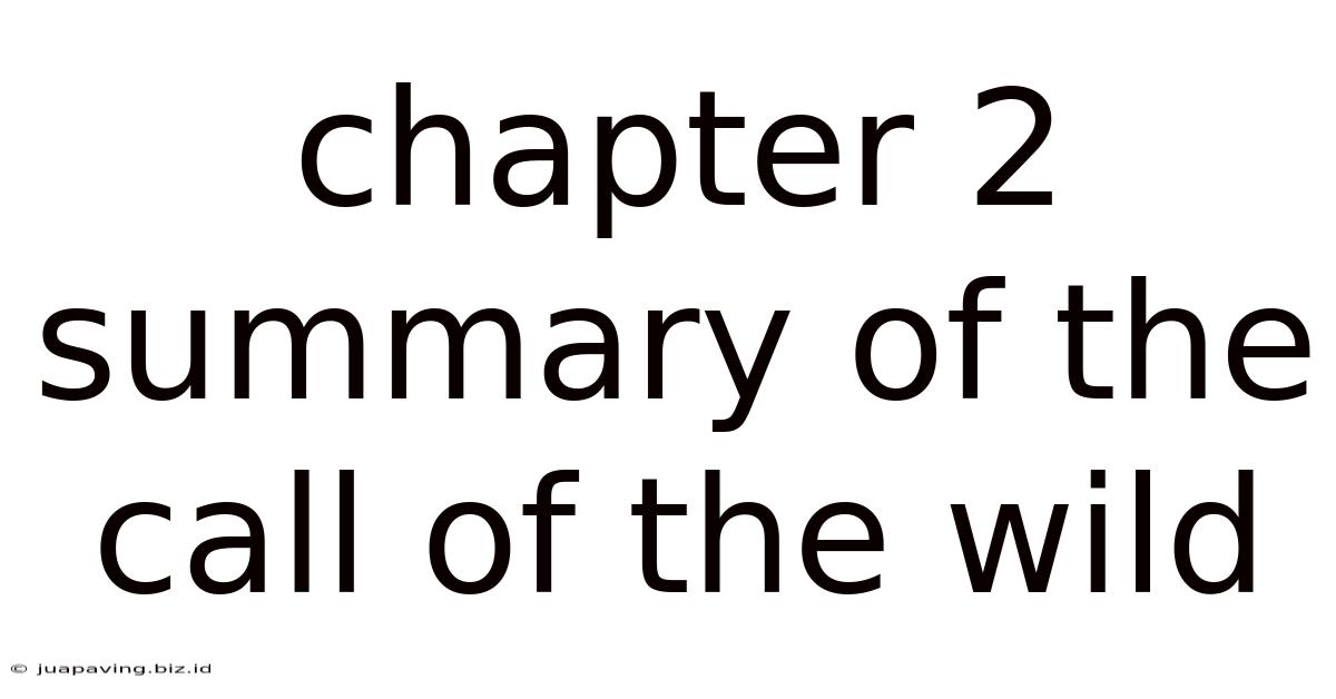 Chapter 2 Summary Of The Call Of The Wild