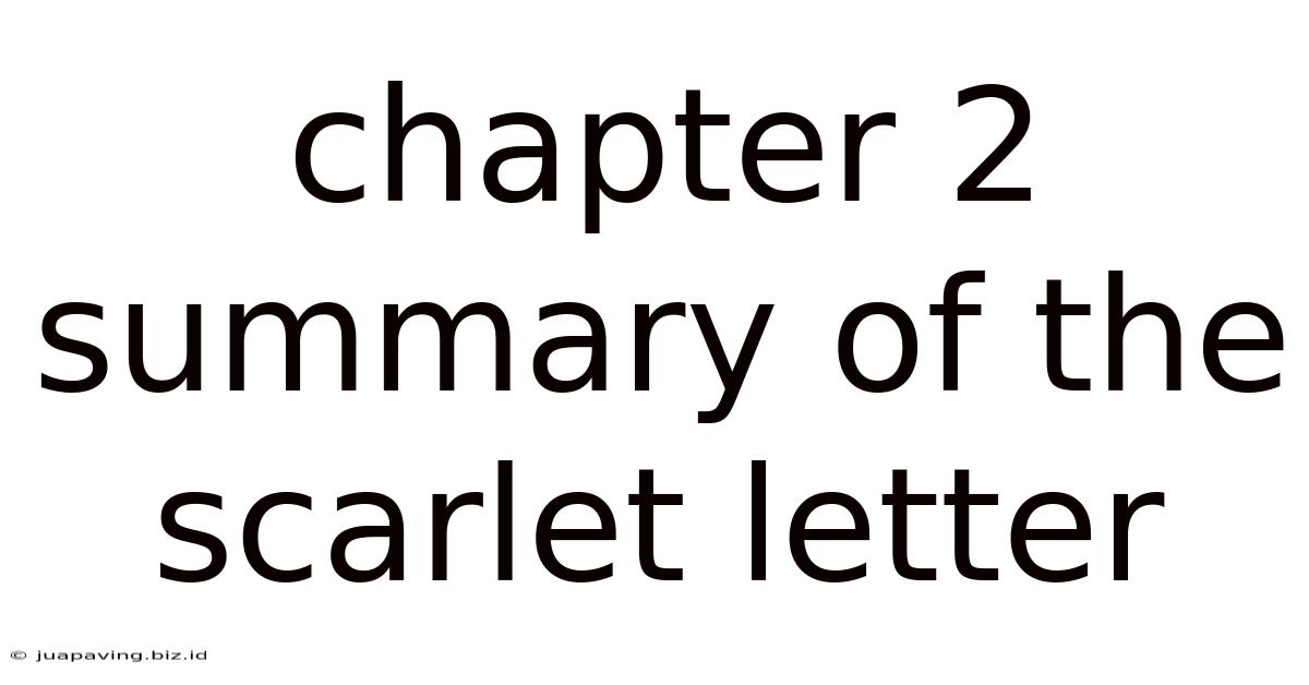 Chapter 2 Summary Of The Scarlet Letter