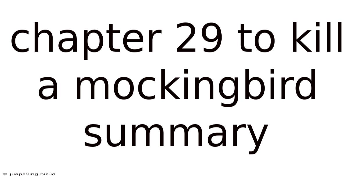 Chapter 29 To Kill A Mockingbird Summary