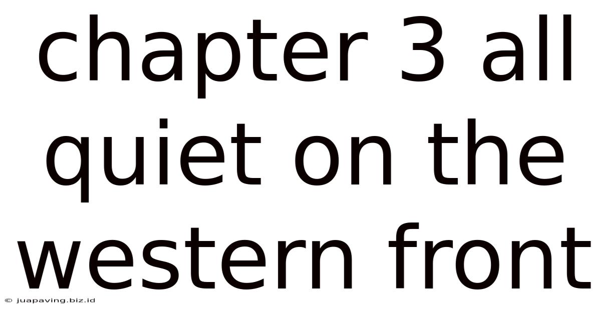Chapter 3 All Quiet On The Western Front