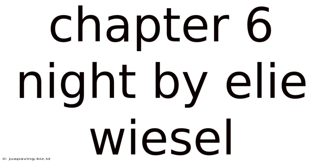 Chapter 6 Night By Elie Wiesel