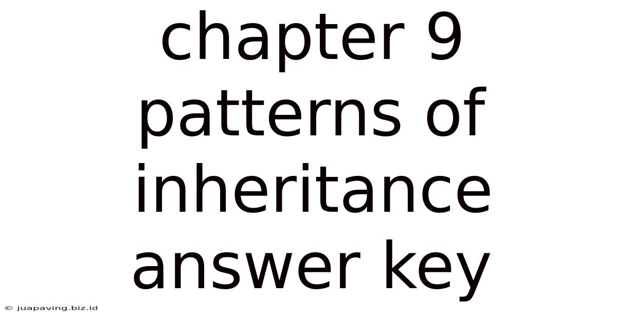 Chapter 9 Patterns Of Inheritance Answer Key