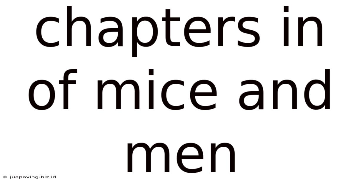 Chapters In Of Mice And Men
