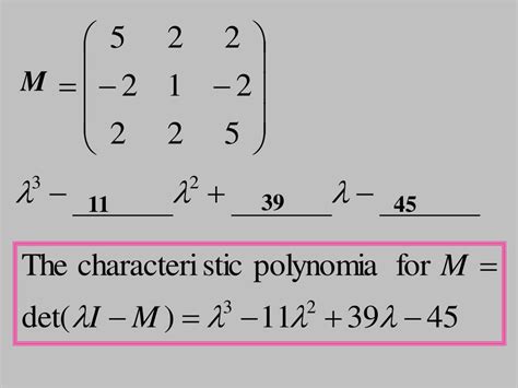 Characteristic Polynomial Of A 3x3 Matrix