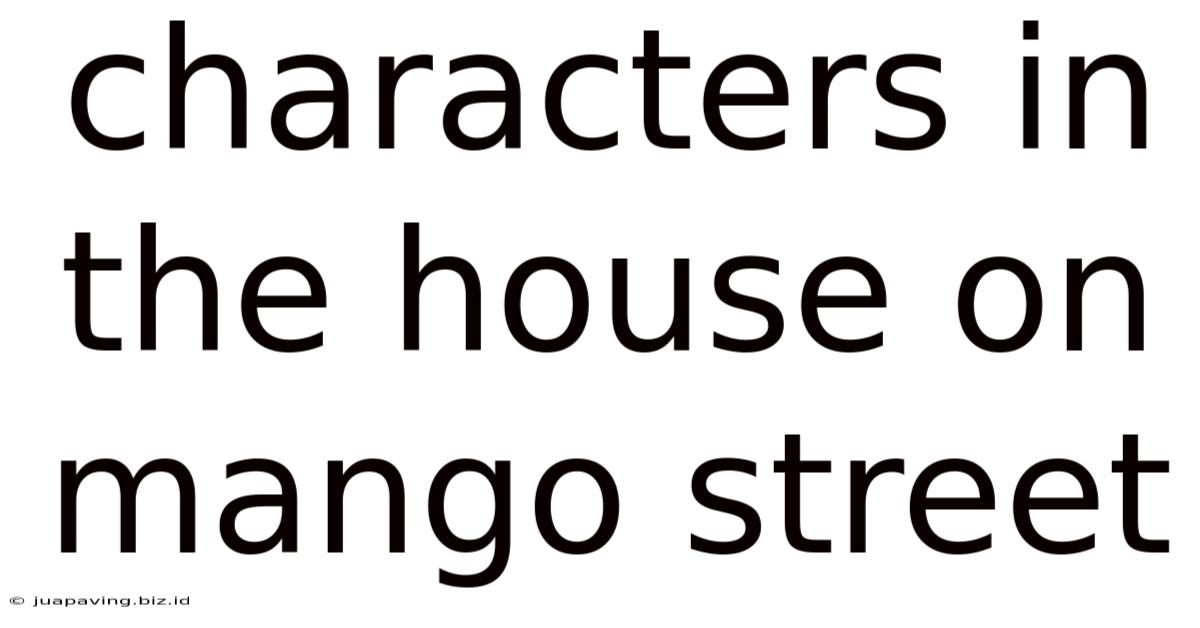 Characters In The House On Mango Street