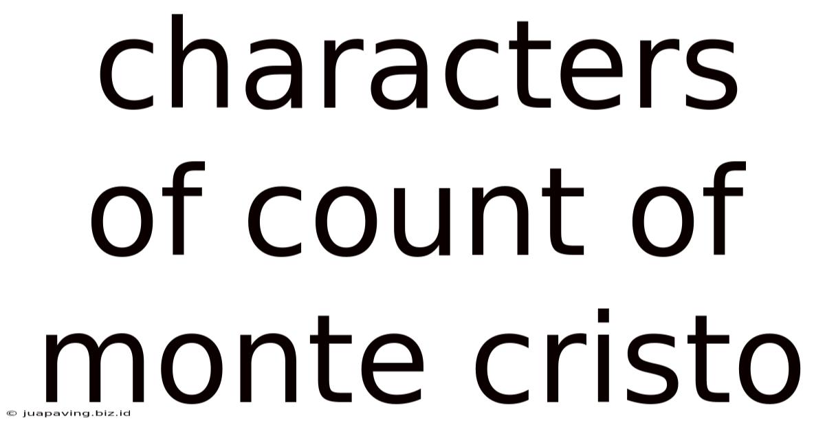 Characters Of Count Of Monte Cristo